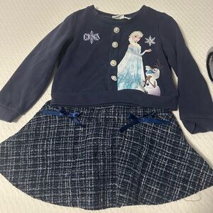 Disney Navy Dress with Pearl Buttons